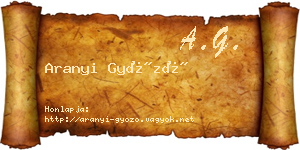 Aranyi Győző névjegykártya