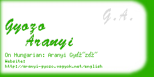 gyozo aranyi business card